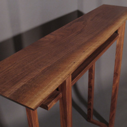 A live edge walnut hall table - modern hallway table, entryway console - handmade wood furniture for hallways